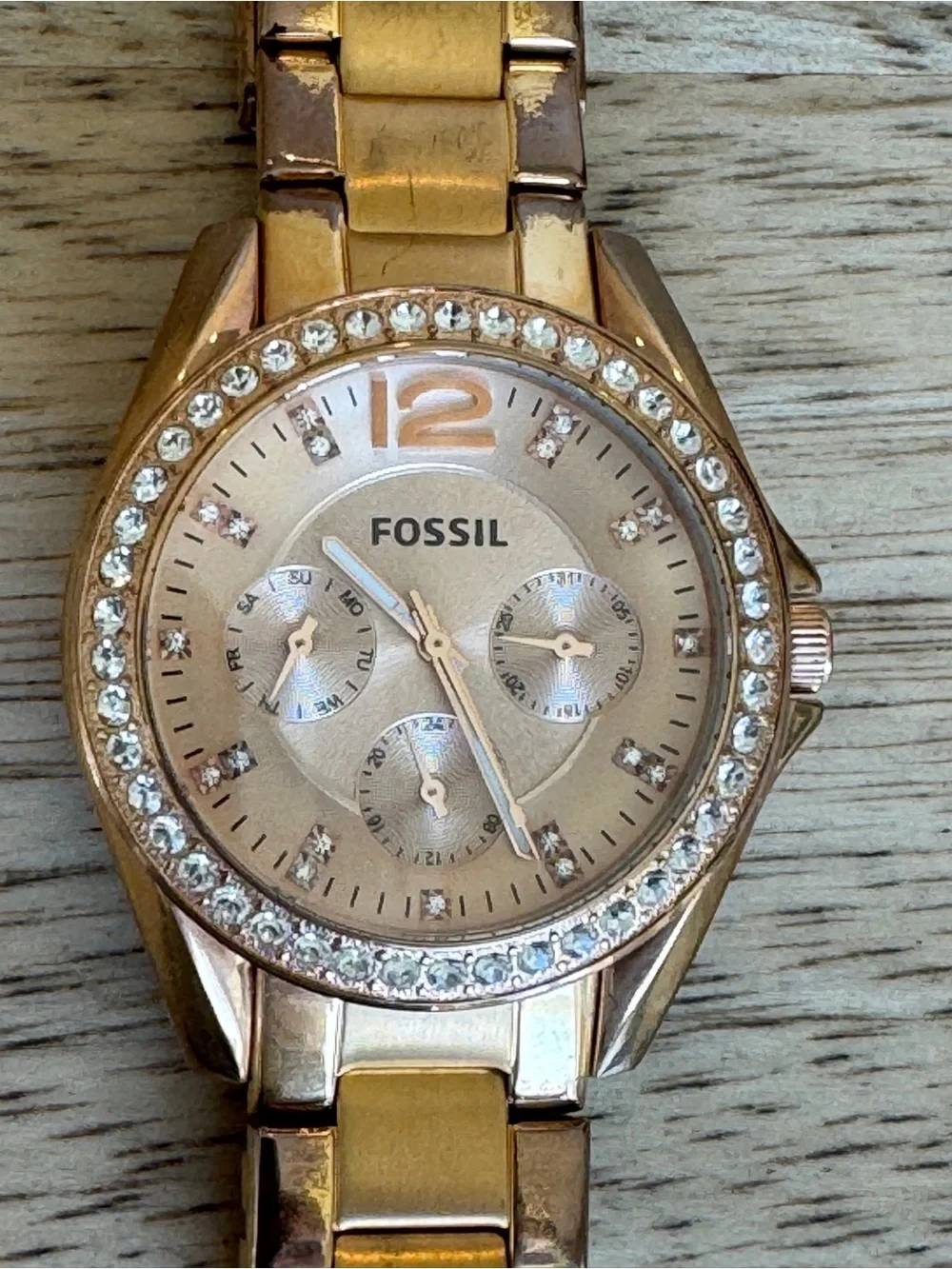 Fossil Women’s Rose Gold Chronograph Bracelet Watch